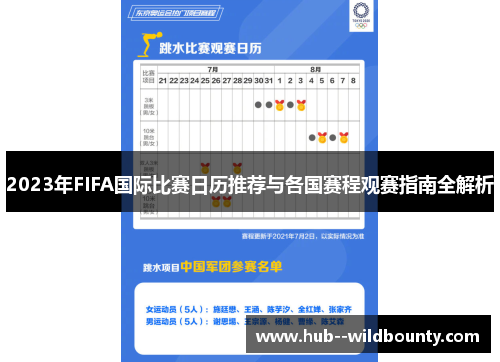 2023年FIFA国际比赛日历推荐与各国赛程观赛指南全解析